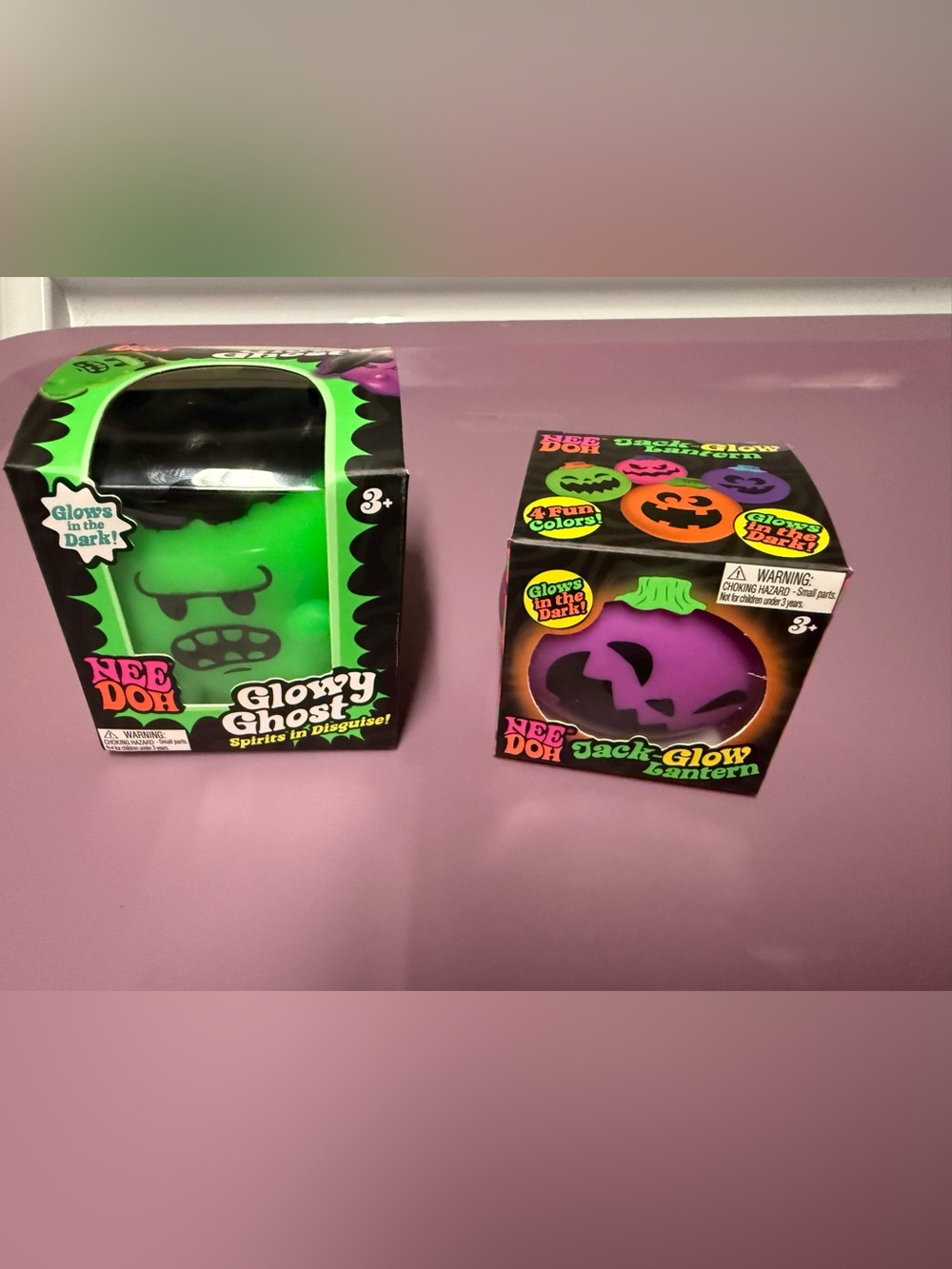Needoh Glowy Ghost & Needoh Jack-Glow Lantern NIB